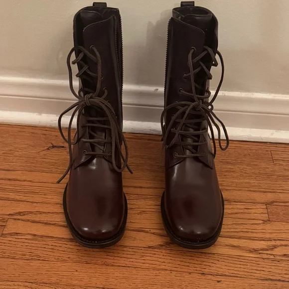Buttero Brown Leather Combat Boots Mens - Picture 1 of 7